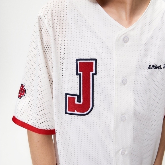 NWT Mens Jersey ZARA White Perforated Shirt SJ River Florida Button Front Jersey - Picture 8 of 11